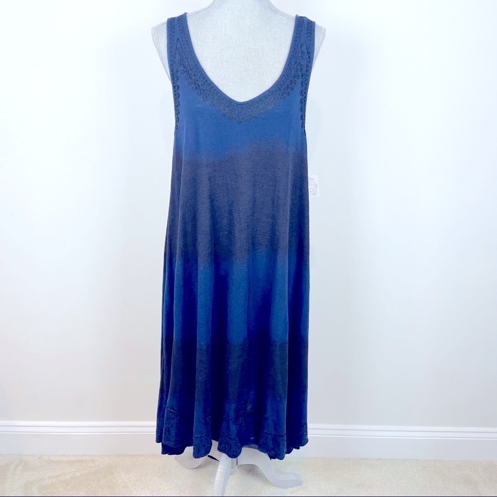NEW Free People Ombré Embroidered Midi Dress size M